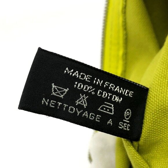 Auth HERMES Large Pouch Pouch Canvas GreenBased/SilverHardware - Picture 7 of 12